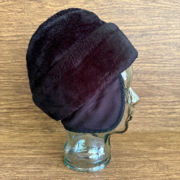 Vintage Goorin‎ Bros Black Faux Fur Ushanka Trapper Trooper Hat Ear Flaps Size M - Picture 1 of 7